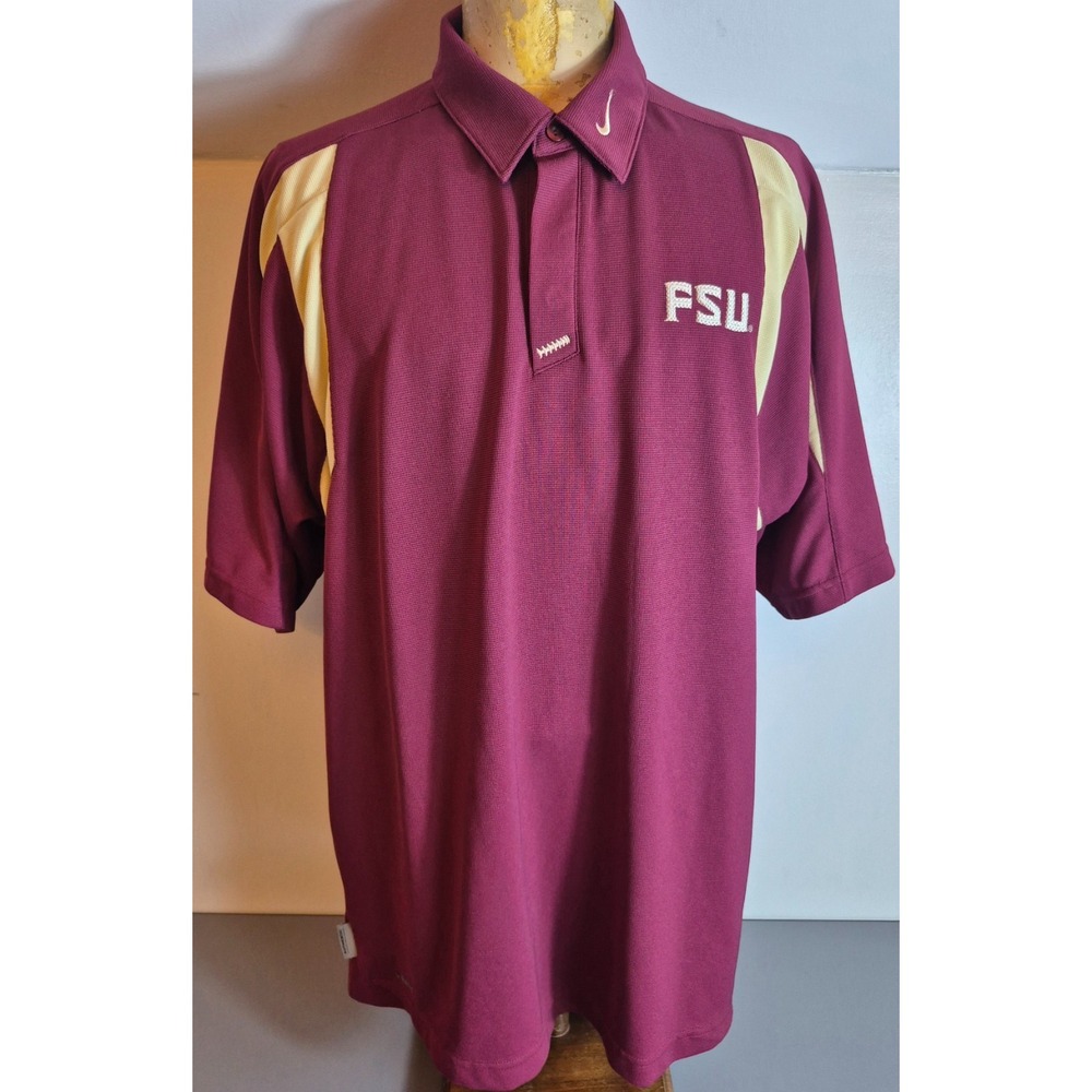 Florida State Seminoles Mens Nike Polo Shirt Garnet Gold XL